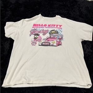 Sanrio Hello Kitty Pink and White Racing Tee